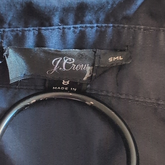 J. Crew Women's 100% Cotton Midi Shirt Dress Navy Blue Size 8 Classic Preppy - Picture 7 of 8